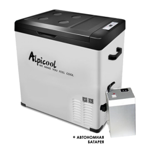 Компрессорный автохолодильник Alpicool C75 с дополнительной внешней батареей в комплекте
