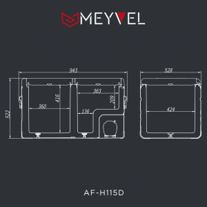 Компрессорный автохолодильник Meyvel AF-H115D
