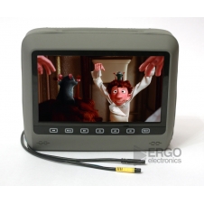 Подголовник со встроенным DVD плеером и LCD монитором  9" ERGO ER9HD (серый)