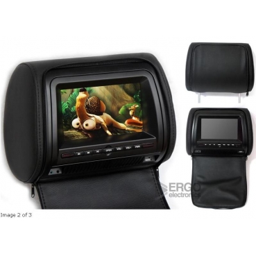 Комплект подголовников со встроенным DVD плеером и LCD монитором 7" ERGO  ER700H (Чёрный)