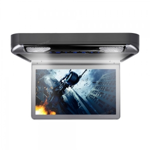 Автомобильный потолочный монитор 13.3" со встроенным Full HD медиаплеером ERGO ER13S-DVD (темно-серый)