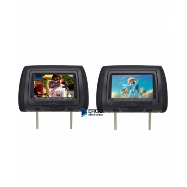 Комплект подголовников со встроенным DVD плеером и LCD монитором 7" ERGO ER704HD (чёрный)