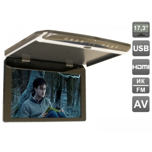 Автомобильный потолочный монитор 17.3" со встроенным FULL HD медиаплеером AVIS Electronics AVS1750MPP